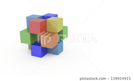 白色背景上的抽象彩色3D積木,象徵多樣性和建構性。推薦的簡報標題。 白色背景上的抽象彩色3D積木,象徵多樣性和建構性。推薦的簡報標題。 139914915