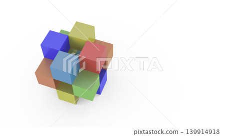 Abstract, colorful 3D blocks representing diversity and construction, on a white background. Recommended presentation title. Abstract, colorful 3D blocks representing diversity and construction, on a white background. Recommended presentation title. 139914918