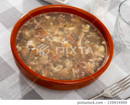 Bowl of homemade pork aspic, meat jelly Bowl of homemade pork aspic, meat jelly 139914999