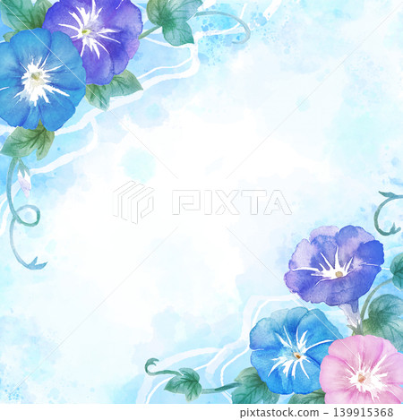 水彩牽牛花畫框 水彩牽牛花畫框 139915368