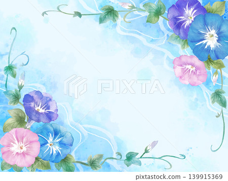 水彩牽牛花畫框 139915369