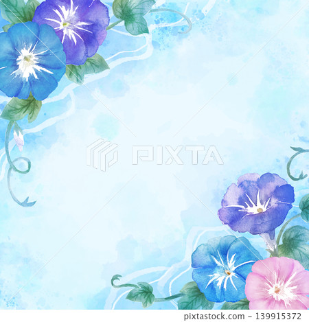 水彩牽牛花畫框 水彩牽牛花畫框 139915372
