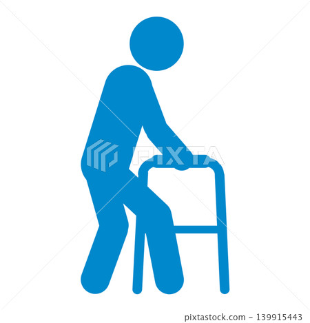 Walker / Pictogram for care, welfare, and barrier-free design Walker / Pictogram for care, welfare, and barrier-free design 139915443
