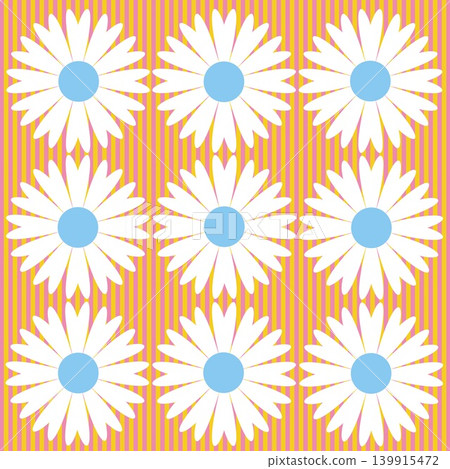 Floral pattern, stripes, white, pink, yellow Floral pattern, stripes, white, pink, yellow 139915472