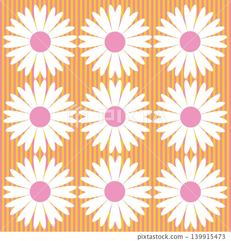 Floral pattern, stripes, white, pink, yellow Floral pattern, stripes, white, pink, yellow 139915473