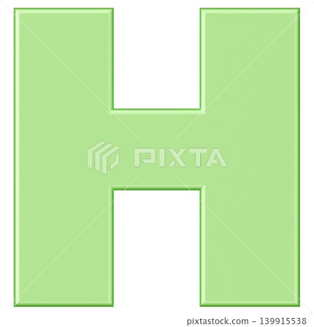 3D Material_Alphabet_H_Green 139915538
