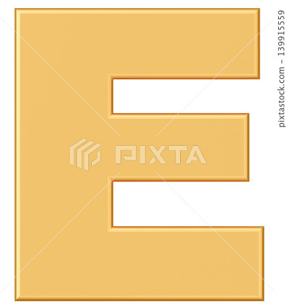 3D Material_Alphabet_E_Yellow 139915559