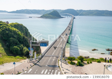 山口縣（五月）[旅遊目的地] 從山口縣下關市角島展望台眺望角島大橋 139916070
