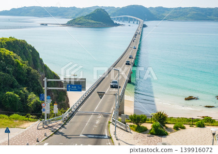 山口縣（五月）[旅遊目的地] 從山口縣下關市角島展望台眺望角島大橋 139916072