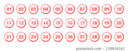 一套簡單的帶圓圈的數字圖標,1-30 一套簡單的帶圓圈的數字圖標,1-30 139916161