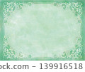 Background material <Green image background - forest - woods - bush - watercolor painting - with decorative border> 139916518