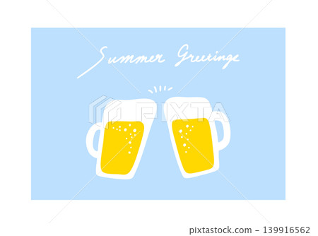 Simple and cute beer-themed summer greeting card 139916562