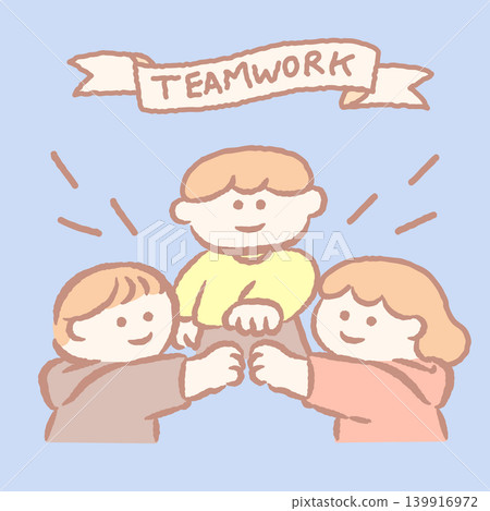 Cute Three Character Kawaii Style Soft Pastel Teamwork Collaboration Group Project Cute Three Character Kawaii Style Soft Pastel Teamwork Collaboration Group Project 139916972