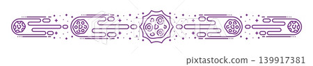 Outer space meteorite and astronomy line divider or border. Cosmos flight underline, space travel vector divider. Galaxy outer space discovery separator with asteroid or meteor flying among stars Outer space meteorite and astronomy line divider or border. Cosmos flight underline, space travel vector divider. Galaxy outer space discovery separator with asteroid or meteor flying among stars 139917381