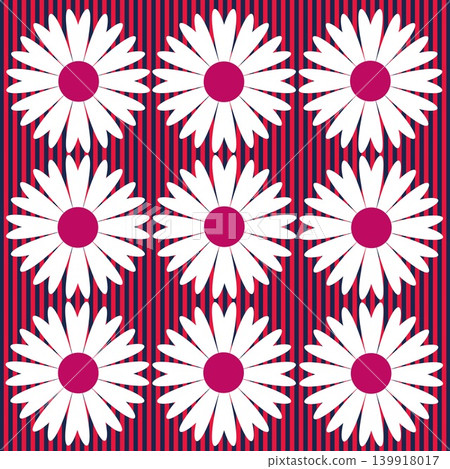 Floral pattern, stripe, navy, red, white Floral pattern, stripe, navy, red, white 139918017