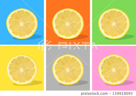 Lemon slices show bright colors and a fresh look Lemon slices show bright colors and a fresh look 139918093