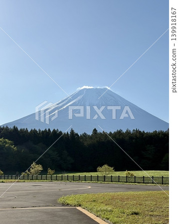 透過翠綠的植被，可以欣賞到富士山的壯麗景色。 139918167