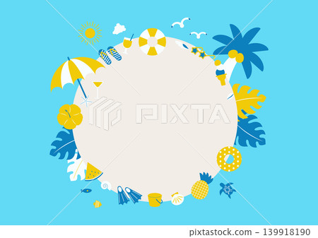 Summer beach and item frames 139918190