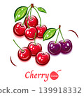 Cute and pop art illustration of cherries | Fresh fruit vector art 139918332