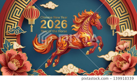 Chinese New Year 2026 Year of the Horse. Chinese New Year 2026 Year of the Horse. 139918339