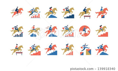 Business Horse Rider Leadership Icon Business Horse Rider Leadership Icon 139918340