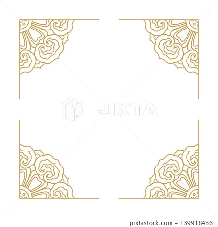 Gold ornamental frame mandala decorative corner border line art Gold ornamental frame mandala decorative corner border line art 139918436