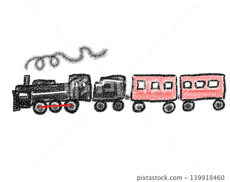 火車頭插圖（帶紅色客車車廂） 139918460