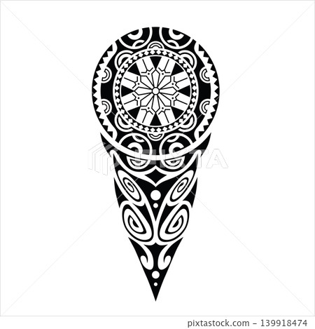 Polynesian Maori Tribal Tattoo Sketch for Leg or Shoulder Polynesian Maori Tribal Tattoo Sketch for Leg or Shoulder 139918474