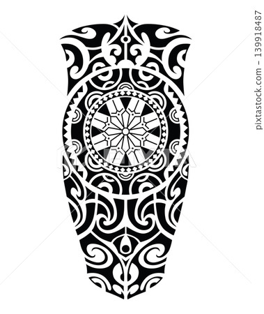 Polynesian Maori Tribal Tattoo Sketch for Leg or Shoulder Polynesian Maori Tribal Tattoo Sketch for Leg or Shoulder 139918487