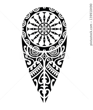 Polynesian Maori Tribal Tattoo Sketch for Leg or Shoulder Polynesian Maori Tribal Tattoo Sketch for Leg or Shoulder 139918490