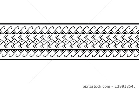 Seamless Tribal Ethnic Geometric Pattern for Tattoo, Border, Frame or Textile 139918543