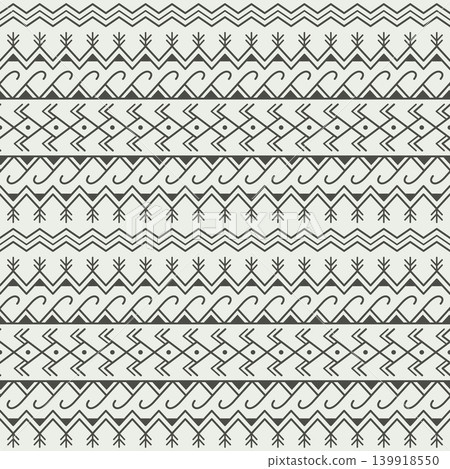 Scandinavian Neutral Seamless Tribal Geometric Pattern in Beige and Gray Scandinavian Neutral Seamless Tribal Geometric Pattern in Beige and Gray 139918550