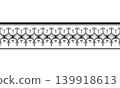 Seamless tribal tattoo bracelet border geometric ethnic ornament frame 139918613
