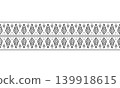 Seamless tribal tattoo bracelet border geometric ethnic ornament frame 139918615