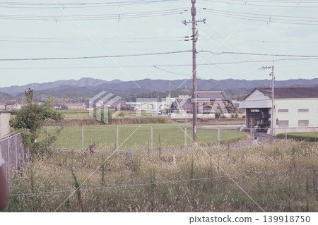 A rural town seen from a train A rural town seen from a train 139918750