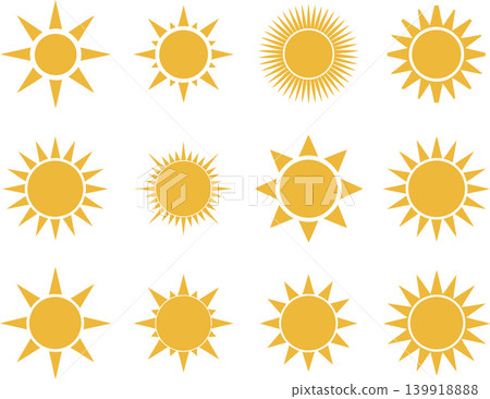 Sun Icons Collection Solar Symbol Weather Sunshine Vector Illustration Sun Icons Collection Solar Symbol Weather Sunshine Vector Illustration 139918888