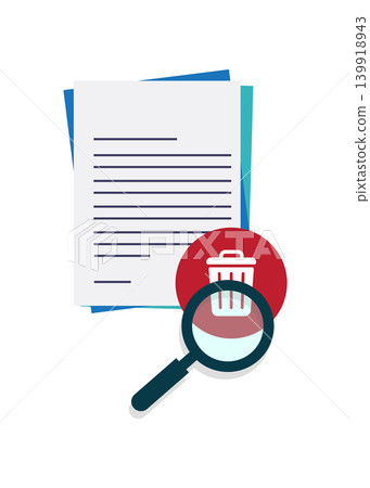 Document Review and Digital Data Deletion Process Stock Illustration. Document Review and Digital Data Deletion Process Stock Illustration. 139918943