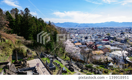 The site where the Byakkotai soldiers committed suicide and the cityscape of Aizuwakamatsu, Iimoriyama, Fukushima Prefecture. The site where the Byakkotai soldiers committed suicide and the cityscape of Aizuwakamatsu, Iimoriyama, Fukushima Prefecture. 139918951