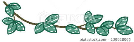 Hand-drawn style line decorations, branches and leaves 139918965
