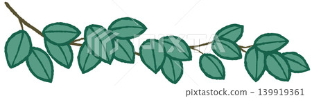 Hand-drawn style line decorations, branches and leaves 139919361