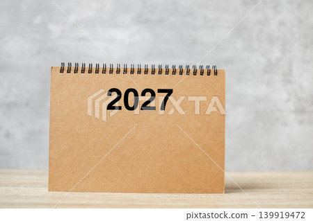 2027 Happy New Year calendar on table. countdown, Resolution, Goals, Plan,  Action and Mission Concept 139919472