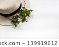 white flowers jasmine with hat of lifestyle woman relax summer 139919612