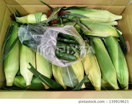 A selection of fresh vegetables delivered in the summer. A selection of fresh vegetables delivered in the summer. 139919621