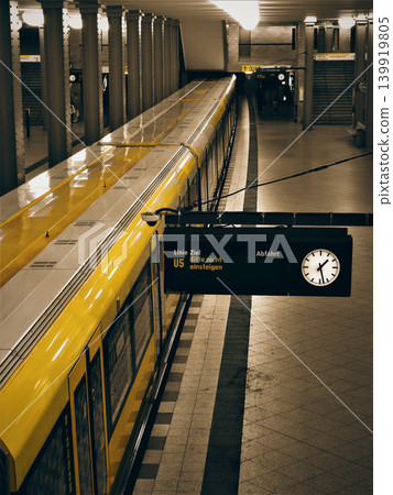 Yellow subway view from above in Berlin Germany Yellow subway view from above in Berlin Germany 139919805