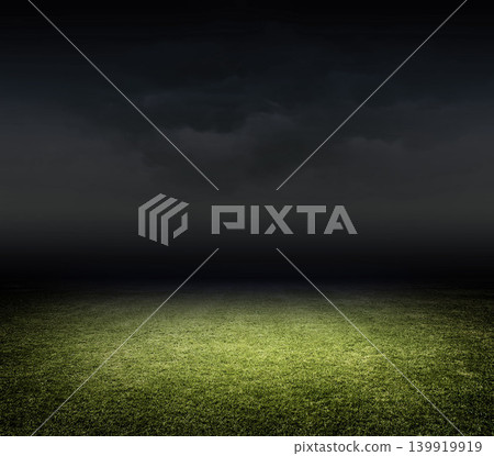 Soccer stadium field at night 139919919