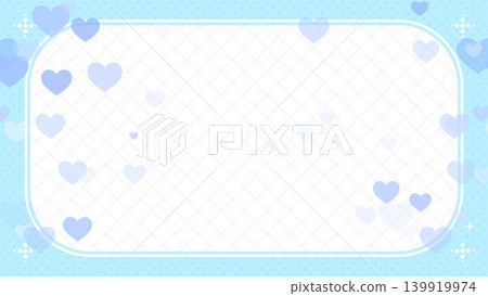 A pastel frame background adorned with cute hearts in your favorite blue color. A pastel frame background adorned with cute hearts in your favorite blue color. 139919974