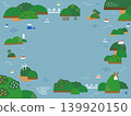 Landscape illustration of the sea and islands - background and frame material (landscape orientation) 139920150