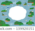 Landscape illustration of the sea and islands - background and frame material (landscape orientation) 139920151