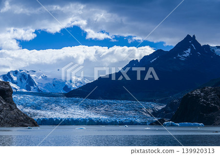 Photo of glaciers and mountains in Torres del Paine National Park 001 139920313