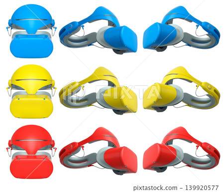 Virtual reality glasses and headset isolated on white background with clipping path 139920577